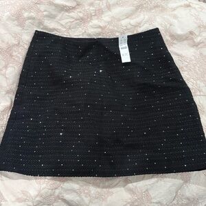 J.Crew Black Sequin Tweed Mini Skirt w/ sparkle
